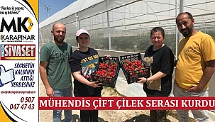 Mühendis Çift Çilek Serası Kurdu