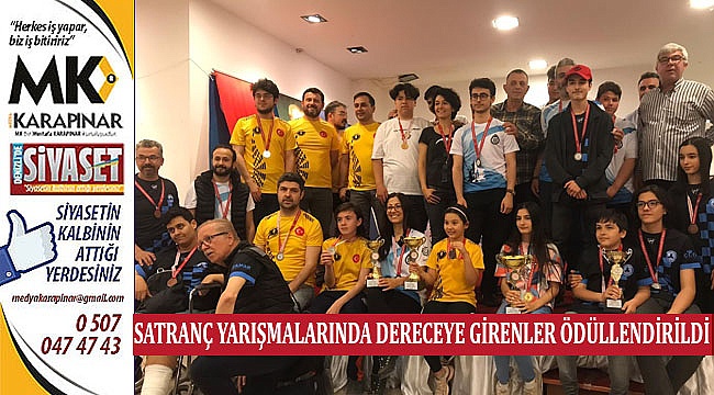 Satranç Yarışmalarında Dereceye Girenler Ödüllendirildi