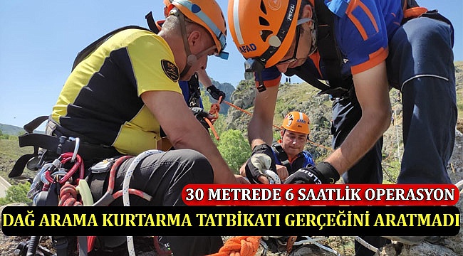 Dağ arama kurtarma tatbikatı gerçeğini aratmadı