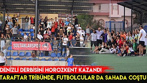 Taraftar tribünde futbolular da sahada coştu