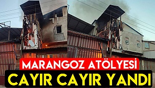 Marangoz atölyesi cayır cayır yandı