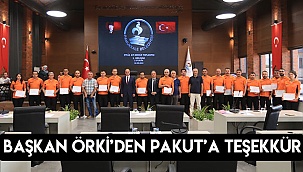 BAŞKAN ÖRKİ’DEN PAKUT’A TEŞEKKÜR