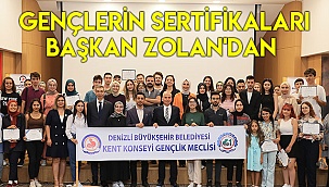 Gençlerin sertifikaları Başkan Zolan'dan