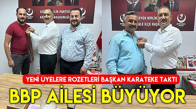 Yeni üyelere rozetleri Başkan Karateke taktı