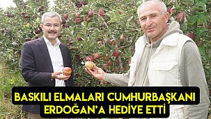 Baskılı elmaları Cumhurbaşkanı Erdoğan'a hediye etti