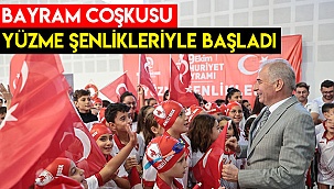 Bayram coşkusu yüzme şenlikleri ile başladı