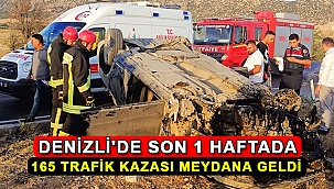 Denizli'de Son 1 Haftada 165 Trafik Kazası Meydana Geldi