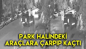Park halindeki araçlara çarpıp kaçtı