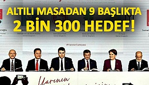 Altılı masadan 9 başlıkta 2 bin 300 hedef!