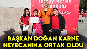BAŞKAN DOĞAN KARNE HEYECANINA ORTAK OLDU
