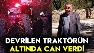 Devrilen traktörün altında can verdi