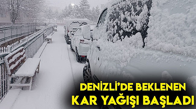 Denizli'de beklenen kar yağışı başladı