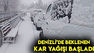 Denizli'de beklenen kar yağışı başladı
