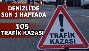 Denizli’de son 1 haftada 105 trafik kazası