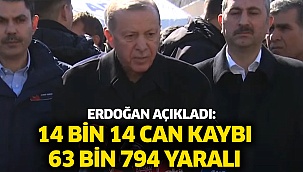 Erdoğan Açıkladı: 14 Bin 14 Can Kaybı, 63 Bin 794 Yaralı