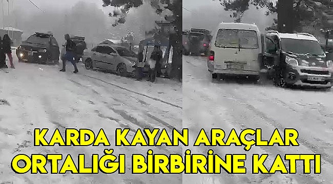 Karda kayan araçlar ortalığı birbirine kattı