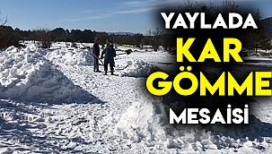 Yaylada kar gömme mesaisi