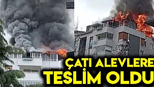 Çatı alevlere teslim oldu