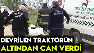 Devrilen traktörün altında can verdi