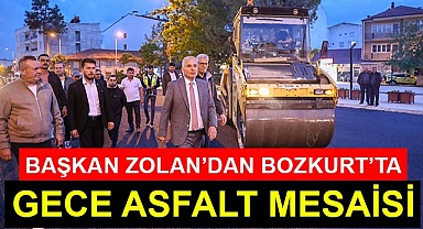 Başkan Zolan’dan Bozkurt’ta gece asfalt mesaisi