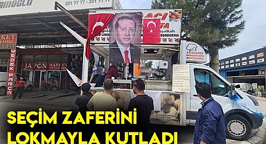 Seçim zaferini lokmayla kutladı