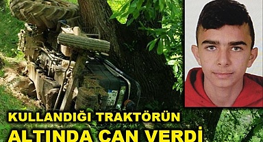Kullandığı traktörün altında can verdi
