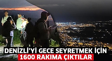 Denizli’yi gece seyretmek için 1600 rakıma çıktılar