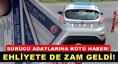 Ehliyete de zam geldi!