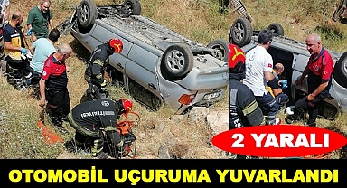 Otomobil uçuruma yuvarlandı: 2 yaralı