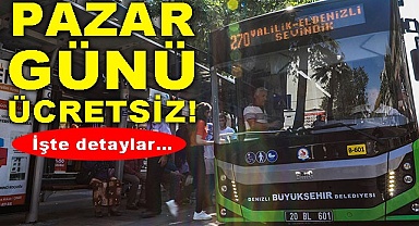Pazar günü ücretsiz!