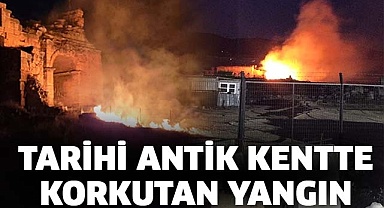 Tarihi antik kentte korkutan yangın