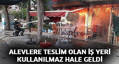 Alevlere teslim olan iş yeri kullanılmaz hale geldi