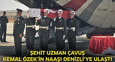 Şehit Uzman Çavuş Kemal Özek’in naaşı Denizli’ye ulaştı