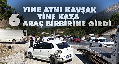 “Sabıkalı virajda” zincirleme kazada 6 kişi yaralandı
