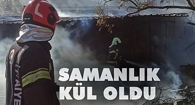 Kıvılcım samanlığı küle çevirdi