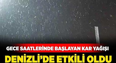 Denizli'de kar yağışı etkili oldu