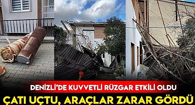 Kuvvetli Rüzgar Çatı Uçurdu, Arabalara Zarar Verdi!