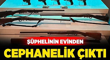 Şüphelinin evinden cephanelik çıktı