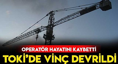 TOKİ'de Vinç Devrildi