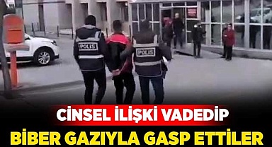 Cinsel ilişki vadedip biber gazıyla gasp ettiler