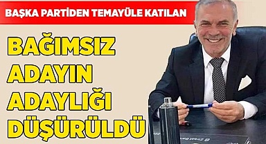 Bağımsız adayın adaylığı düşürüldü