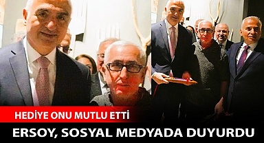 Bakana mekik ve şal hediye edildi