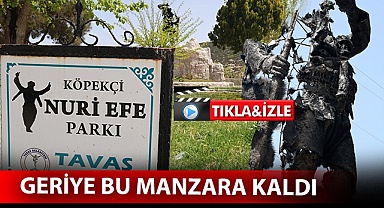 Köpekçi Nuri Efe Abidesi'nden geriye enkaz kaldı