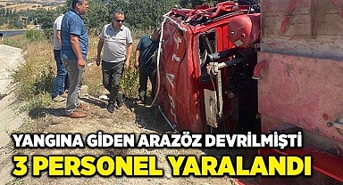 Arazöz devrilmesi sonucu 3 personel yaralandı
