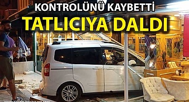 Kontrolünü kaybeden sürücü tatlıcıya daldı