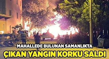 Mahallede bulunan samanlıkta çıkan yangın korku saldı