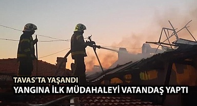 Yangına ilk müdahaleyi vatandaş yaptı