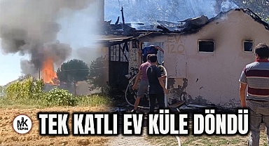 Buldan'daki yangında ev küle döndü