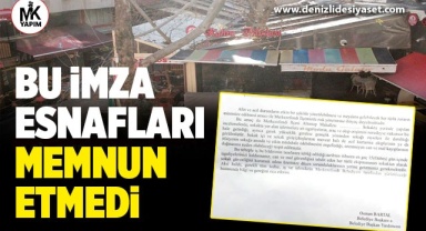 Bu imza, esnafları memnun etmedi.
