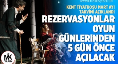 Kent tiyatrosu Mart ayı takvimi açıklandı